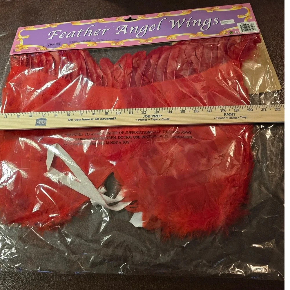Forum Novelties Red Feather Angel Wings‎ Costume Accessory 22 Inch 54354 NEW